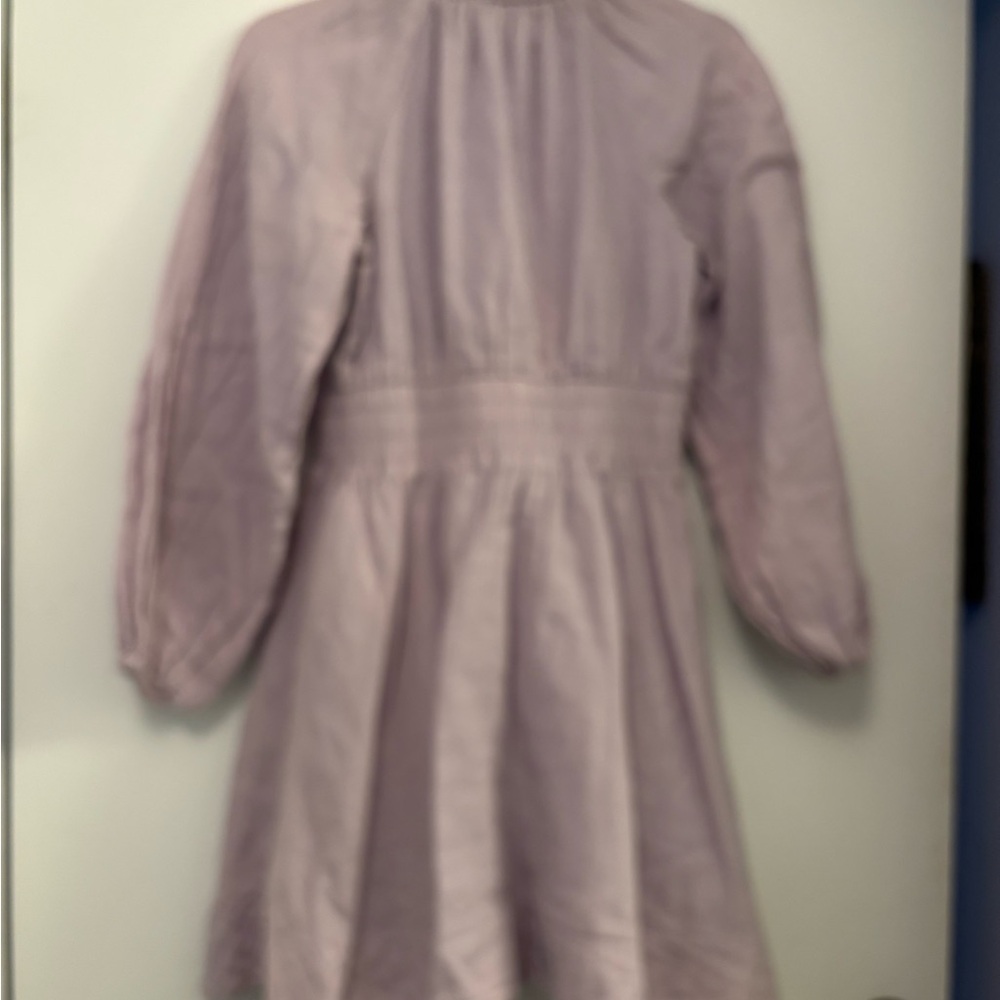 Chelsea & Violet lavender peasant mini dress Long Sleeve gathered neckline S - Picture 2 of 4